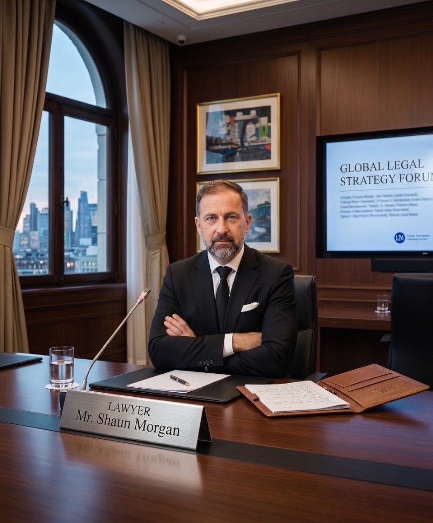 Shaun Gregory Morgan speaking at the Global Legal Strategy Forum — Corporate Lawyer in Dubai, Franklin Morgan Law